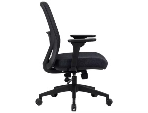 SCAUN DE BIROU Q-744, NEGRU, CU FUNCTIE MULTIBLOC, TAPITERIE DIN TEXTIL SI PICIOR DIN METAL, STIL MODERN - Img 3