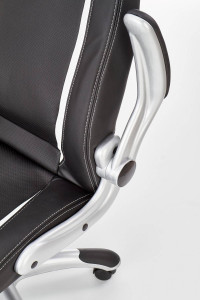 SCAUN DE BIROU SATURN, NEGRU/CROM, TAPITERIE DIN PIELE ECOLOGICA SI PICIOARE DIN METAL, STIL MODERN - Img 5