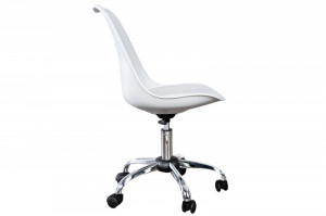 SCAUN DE BIROU, SCANDINAVIA, ALB/CROM, COD 37770, DESIGN SCANDINAV - Img 2