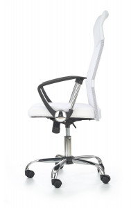 SCAUN DE BIROU VIRE, ALB/CROM, TAPITERIE DIN STOFA/PLASA SI PICIOARE DIN METAL, STIL MODERN - Img 3