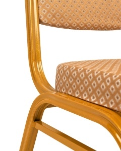 SCAUN DE EVENIMENTE HERA BEJ/AURIU, CONFECTIONAT DIN TEXTIL SI METAL, STIL MODERN - Img 4