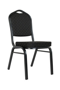SCAUN DE EVENIMENTE HERON NEGRU, CONFECTIONAT DIN METAL SI TEXIL, STIL MODERN