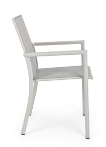 SCAUN DE GRADINA KONNOR, BEJ, CONFECTIONAT DIN ALUMINIU SI TEXTIL, STIL MODERN - Img 2