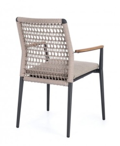 SCAUN DE GRADINA MADDOX BEJ, CONFECTIONAT DIN ALUMINIU, LEMN DE TEC SI TEXTIL, STIL MODERN - Img 3