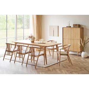 SCAUN DE SUFRAGERIE AGUSTIN, DIN LEMN SI TEXTIL, CULOARE NATUR/NISIPIU, HOUSE NORDIC - Img 2