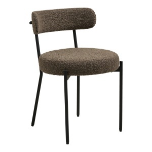 SCAUN DE SUFRAGERIE BADALONA, DIN METAL SI TEXTIL BOUCLE, CULOARE MARO/NEGRU, HOUSE NORDIC