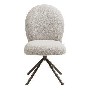 SCAUN DE SUFRAGERIE LANA, DIN METAL SI TEXTIL BOUCLE, CULOARE GRI, HOUSE NORDIC - Img 3