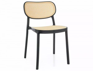 SCAUN DE TERASA BALI, NATUR/NEGRU, DIN POLIPROPILENA, STIL MODERN