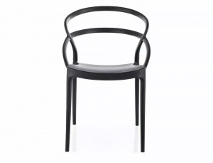 SCAUN DE TERASA GLIS, NEGRU, DIN POLIPROPILENA, STIL MODERN - Img 2