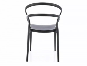 SCAUN DE TERASA GLIS, NEGRU, DIN POLIPROPILENA, STIL MODERN - Img 3