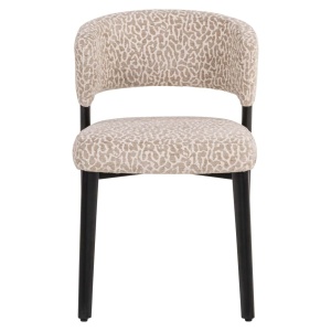 SCAUN DINIG ZENO BEIGE LEOPARD, 214148, CONFECTIONAT DIN POLIESTER, METAL SI SPUMA, BEJ/NEGRU, STIL MODERN - Img 2