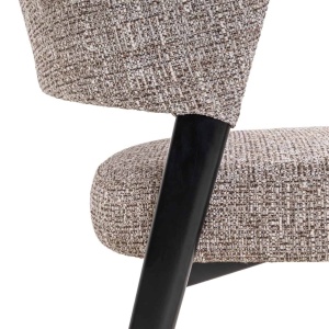 SCAUN DINIG ZENO EARTH TWEED, 214147, CONFECTIONAT DIN POLIESTER, METAL SI SPUMA, BEJ/NEGRU, STIL MODERN - Img 5