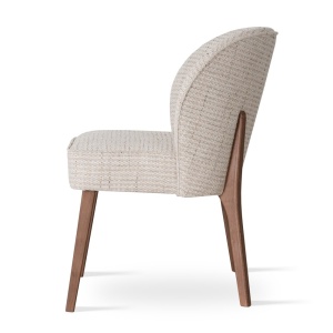 SCAUN DINING AINE ARTE SUPREME, CONFECTIONAT DIN LEMN, SPUMA, ARCURI SI TEXTIL, BEJ/NATURAL, STIL MODERN - Img 3