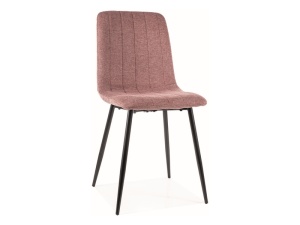SCAUN DINING ALAN, LIGHT LILAC 90/NEGRU MAT, TAPITERIE DIN STOFA BREGO SI METAL, STIL MODERN