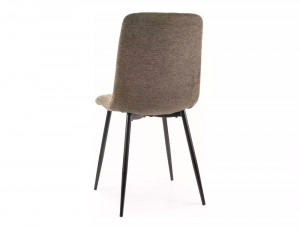 SCAUN DINING ALAN, OLIVE 77/NEGRU MAT, TAPITERIE DIN STOFA BREGO SI PICIOARE DIN METAL, STIL MODERN - Img 3