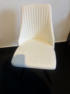 SCAUN DINING ALB/NEGRU, DIN PIELE ECOLOGICA SI METAL - Img 3