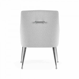 SCAUN DINING AMADEUS, GRI/CROM, TAPITERIE DIN STOFA FINA SI PICIOARE DIN METAL, STIL MODERN - Img 5