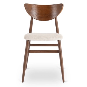 SCAUN DINING, ARTIM MEBLE, REALIZAT DIN METAL, LEMN SI TEXTIL, CULOARE NUC/CREM, STIL MODERN - Img 2