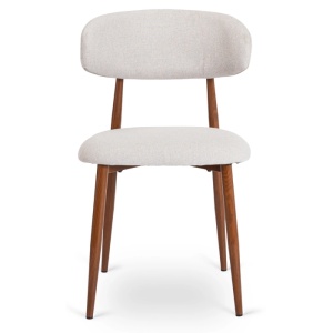 SCAUN DINING, ARTIM MEBLE, REALIZAT DIN METAL SI TEXTIL, CULOARE NUC/CREM, STIL MODERN - Img 3