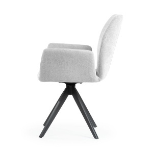 SCAUN DINING AULA TWIST, GRI/NEGRU, CONFECTIONAT DIN TAPITERIE DIN CATIFEA SI PICIOARE DIN METAL, STIL MODERN - Img 3