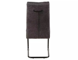 SCAUN DINING BERRY, GRI INCHIS 18/NEGRU MAT, TAPITERIE DIN STOFA SI PICIOARE DIN METAL, STIL MODERN - Img 4