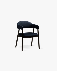 SCAUN DINING/BIROU ANDRA, ALBASTRU ROYAL, TAPITAT CU TAPITERIE DIN TEXTIL CATIFEA MAGIC VELVET SI LEMN MASIV, MICADONI - Img 3