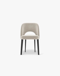 SCAUN DINING/BIROU BOWE, GRI DESCHIS, TAPITAT CU TAPITERIE DIN TEXTIL CATIFEA MAGIC VELVET SI LEMN MASIV DE FAG, MICADONI