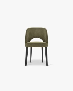 SCAUN DINING/BIROU BOWE, VERDE DESCHIS, TAPITAT CU TAPITERIE DIN TEXTIL CHENILLE REBEL SI LEMN MASIV DE FAG, MICADONI