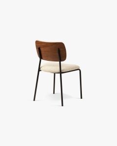 SCAUN DINING/BIROU DINA, BEJ, CONFECTIONAT DIN LEMN MASIV DE FAG, METAL, SPUMA SI TEXTIL BOUCLE BALOO, MICADONI - Img 3