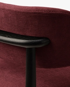SCAUN DINING/BIROU EVAN, BORDO, TAPITAT CU TAPITERIE DIN TEXTIL CHENILLE REBEL SI LEMN MASIV, MICADONI - Img 5