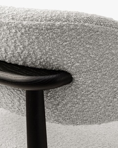 SCAUN DINING/BIROU EVAN, GRI DESCHIS, TAPITAT CU TAPITERIE DIN TEXTIL BOUCLE BALOO SI LEMN MASIV, MICADONI - Img 4