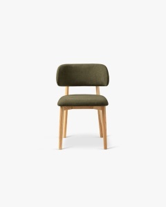 SCAUN DINING/BIROU EVAN, VERDE DESCHIS, TAPITAT CU TAPITERIE DIN TEXTIL CATIFEA CHENILLE REBEL SI LEMN MASIV, MICADONI - Img 3