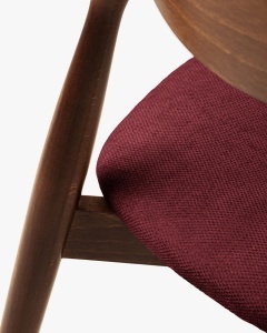 SCAUN DINING/BIROU LEON, BORDO, TAPITAT CU TAPITERIE DIN TEXTIL CHENILLE REBEL SI LEMN MASIV, MICADONI - Img 5