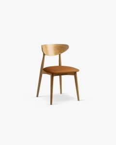 SCAUN DINING/BIROU LEON, CAMEL, TAPITAT CU TAPITERIE DIN TEXTIL CATIFEA MAGIC VELVET SI LEMN MASIV, MICADONI
