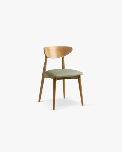 SCAUN DINING/BIROU LEON, VERDE, TAPITAT CU TAPITERIE DIN TEXTIL CATIFEA MAGIC VELVET SI LEMN MASIV, MICADONI