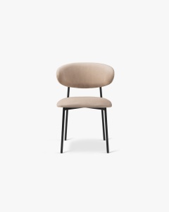 SCAUN DINING/BIROU NINA, BEJ MIGDALA, TAPITAT CU TAPITERIE DIN TEXTIL MAGIC VELVET SI METAL, MICADONI - Img 3