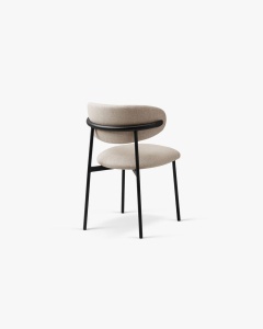 SCAUN DINING/BIROU NINA, BEJ, TAPITAT CU TAPITERIE DIN TEXTIL STRUCTURAT BJORN SI METAL, MICADONI - Img 3