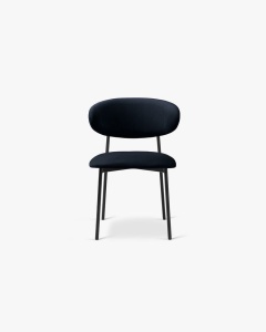 SCAUN DINING/BIROU NINA, NEGRU, TAPITAT CU TAPITERIE DIN TEXTIL MAGIC VELVET SI METAL, MICADONI - Img 3