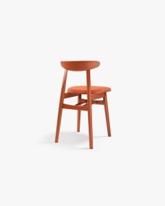 SCAUN DINING/BIROU OSOS, CORAI/FLAMINGO, TAPITAT CU TAPITERIE DIN TEXTIL CATIFEA VENUS SI LEMN MASIV, MICADONI