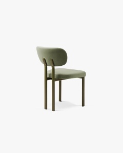 SCAUN DINING/BIROU SAM, VERDE, TAPITAT CU TAPITERIE DIN TEXTIL CATIFEA MAGIC VELVET SI METAL, MICADONI - Img 3