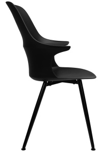 SCAUN DINING BRAZO HIGH, NEGRU, DIN POLIPROPILENA SI METAL, STIL MODERN - Img 3