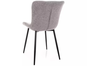 SCAUN DINING BREGO GRI 07/NEGRU MAT, TAPITERIE DIN TEXTIL SI PICIOARE DIN METAL, STIL MODERN - Img 3