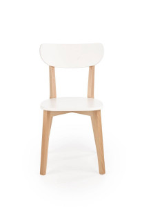 SCAUN DINING BUGGI, ALB/STEJAR, DIN MDF LACUIT SI PICIOARE DIN LEMN MASIV, STIL CLASIC - Img 5