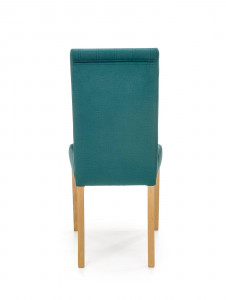SCAUN DINING DIEGO 3, VERDE MONOLITH 37/STEJAR, CU TAPITERIE DIN CATIFEA SI PICIOARE DIN LEMN MASIV, STIL CLASIC - Img 2