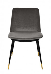 SCAUN DINING DIEGO, GRI INCHIS/NEGRU/AURIU, DIN CATIFEA SI METAL, STIL MODERN - Img 2