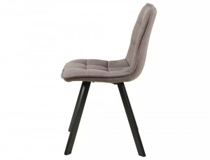SCAUN DINING ELLIS, BEJ 34/NEGRU MAT, TAPITERIE DIN STOFA BJORN SI PICIOARE DIN METAL, STIL MODERN - Img 3