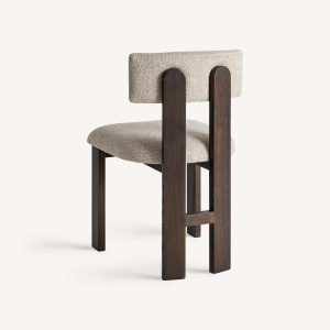 SCAUN DINING EVJE, DIN LEMN DE FRASIN SI TEXTIL BEJ, DESIGN CONTEMPORAN, VICAL HOME - Img 4