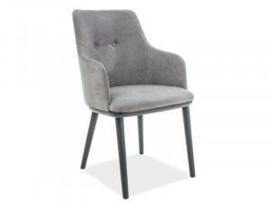 SCAUN DINING FLIP GRI/GRAFIT TAPITAT IN STOFA SI LEMN STIL MODERN - Img 1