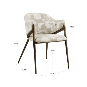 SCAUN DINING, GWEN, REALIZAT DIN METAL, FURNIR LEMN SI TEXTIL, CULOARE NATUR/ALAMA, DESIGN DEOSEBIT, RICHMOND INTERIORS - Img 6