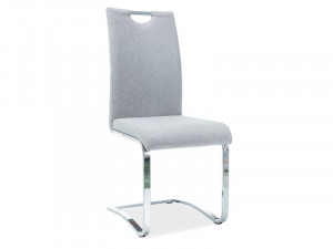 SCAUN DINING H-790, GRI/CROM, CU TAPITERIE DIN STOFA SI METAL, STIL MODERN, SIGNAL